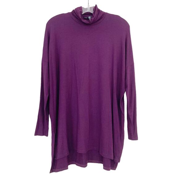 Eileen Fisher Purple Long Sleeve Turtleneck Sz S - Picture 1 of 6